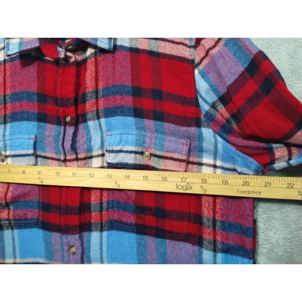 American Eagle Shirt Womens Large Red Plaid Flannel Ahh Mazingly Soft Classic - Picture 5 of 9
